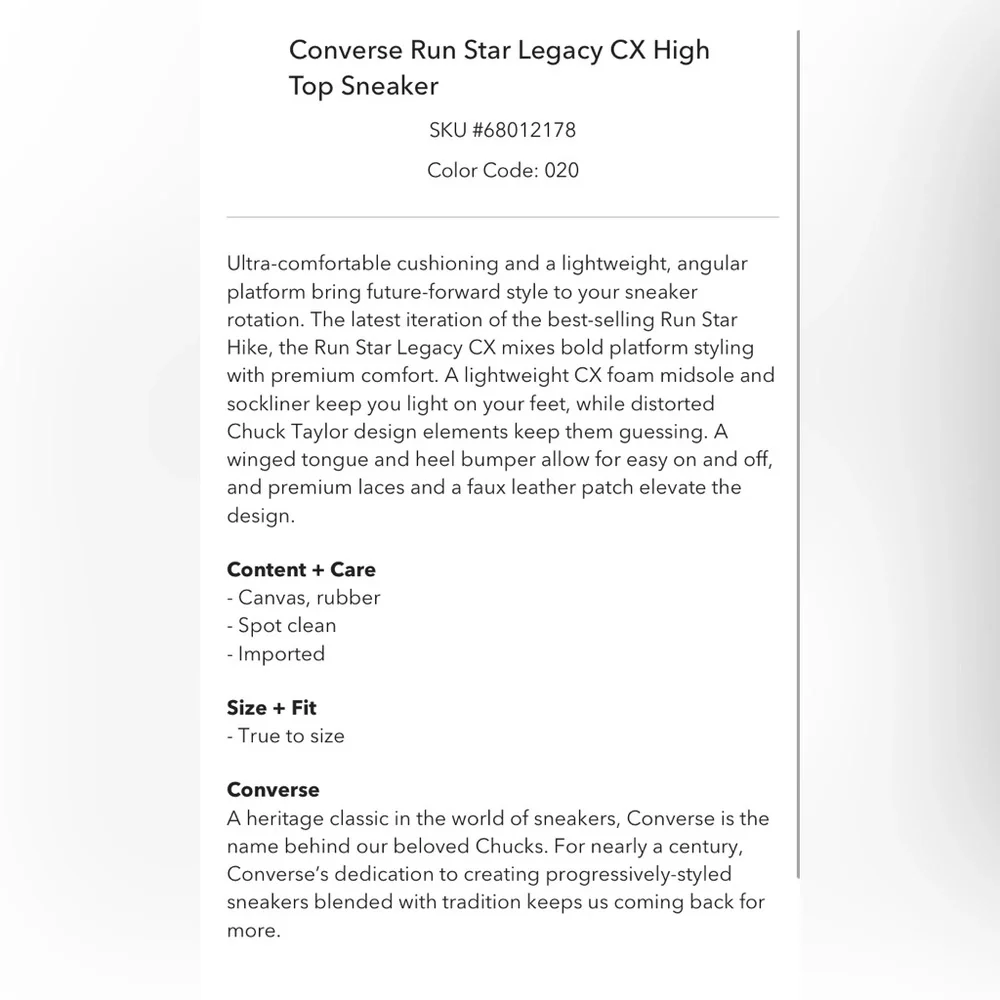 Converse Run Star Legacy CX High Top Sneaker - Picture 16 of 16